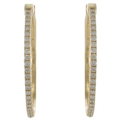 14KT Yellow Gold Diamond Flex Hoop Earrings – 30MM, 0.65CTW