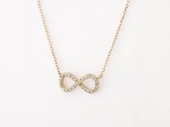 14KT Yellow Gold Diamond Infinity Pendant Necklace