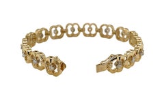 Pulsera de eslabones de diamantes de oro amarillo de 14 quilates - 7 pulgadas
