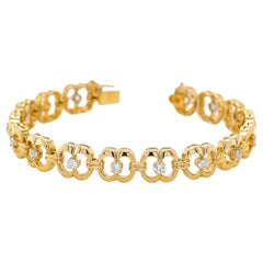 14kt Yellow Gold Diamond Link Bracelet – 7"