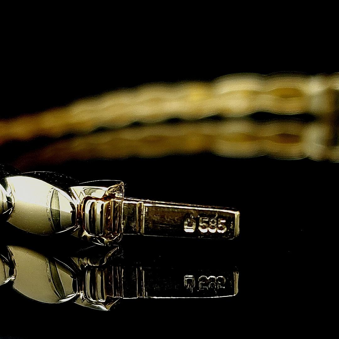 14kt Yellow Gold Diamond Loose Braid Fancy Hinged Bangle Bracelet For Sale 5
