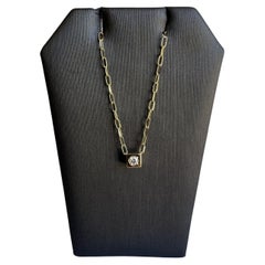 Collana Paperclip con diamanti in oro giallo 14kt - Diamante GH SI 0,10ctw, 18 pollici