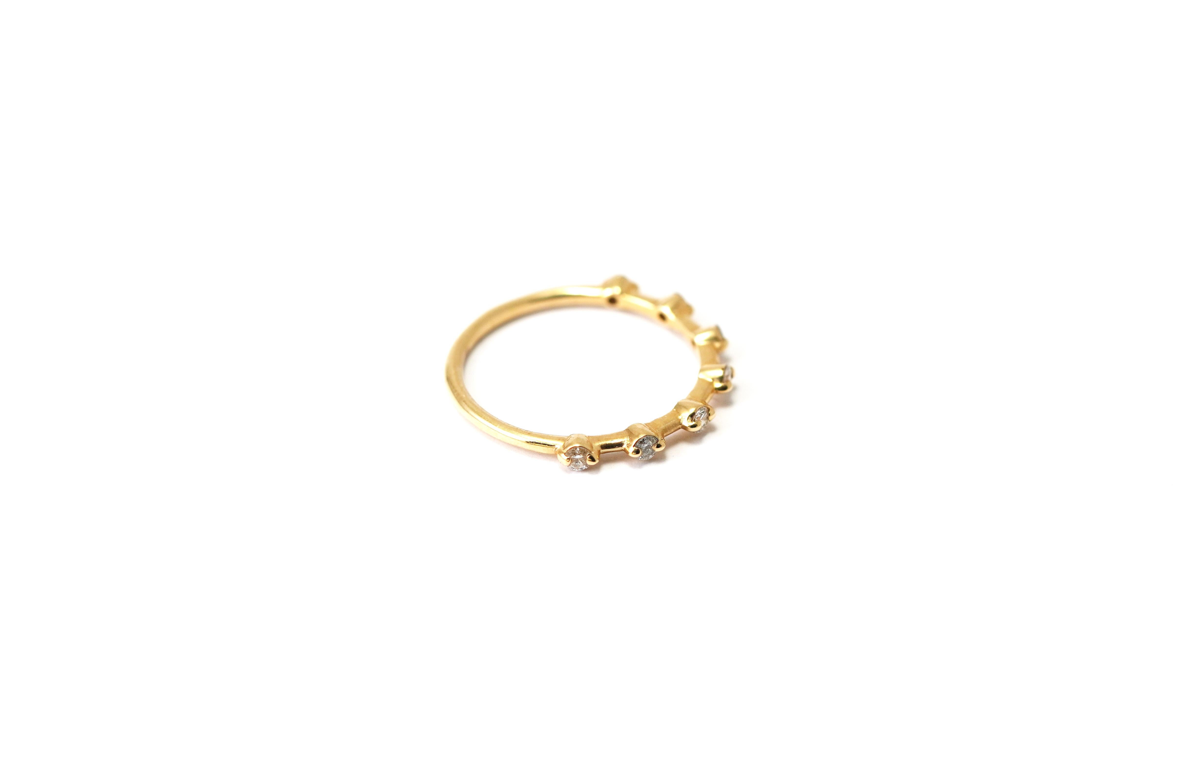 Taille brillant Bague en or jaune 14kt avec diamant en vente