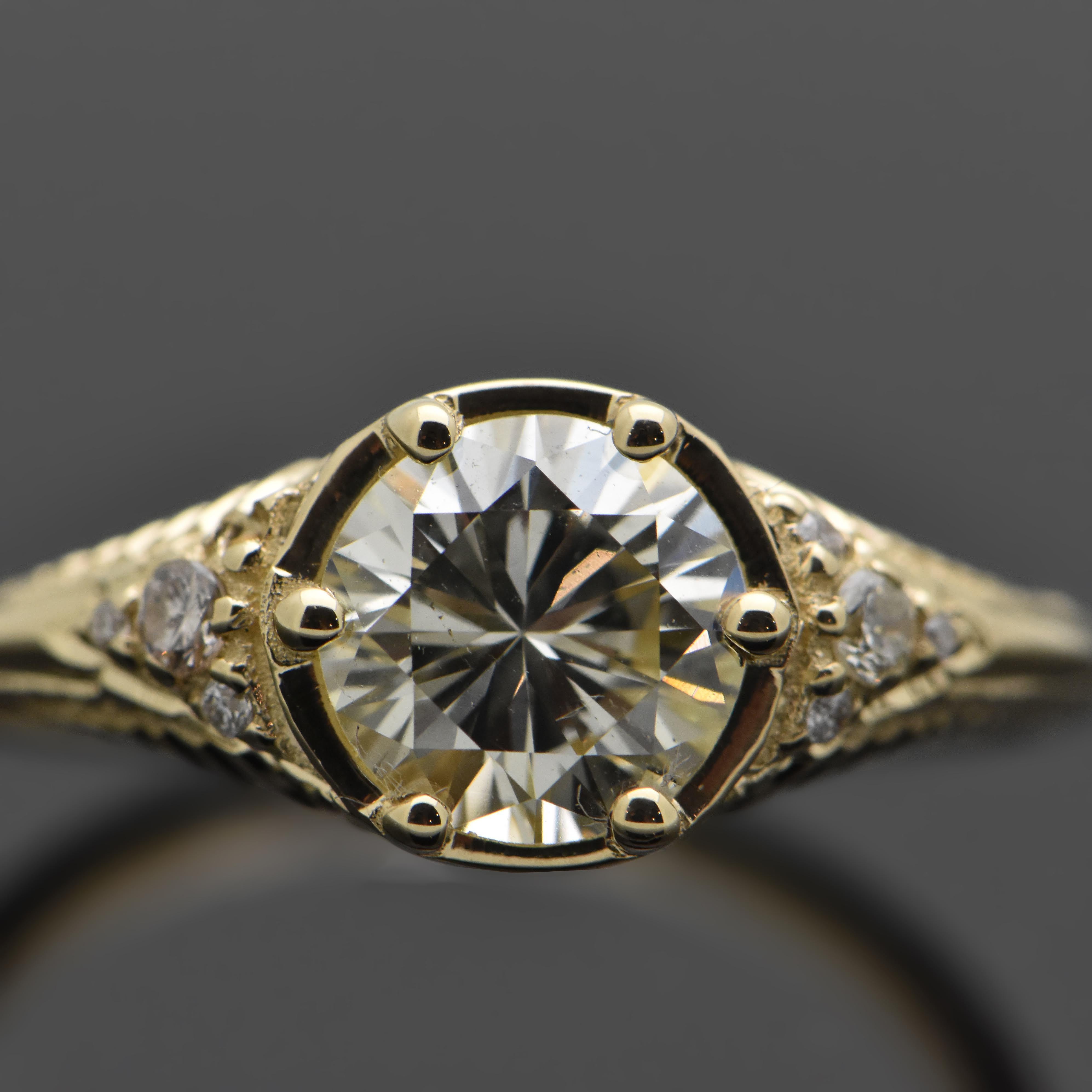 14kt Yellow Gold Diamond Ring For Sale 1