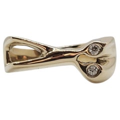 14kt Yellow Gold Diamond Scissors Ring, Perfect for Hair Stylist, Size 9, 7.75g