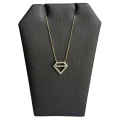 14kt Yellow Gold Diamond Shaped Diamond Necklace - 0.15ctw Diamonds, 16-18"