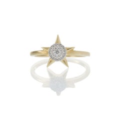 14KT Yellow Gold Diamond Starburst Cluster Ring