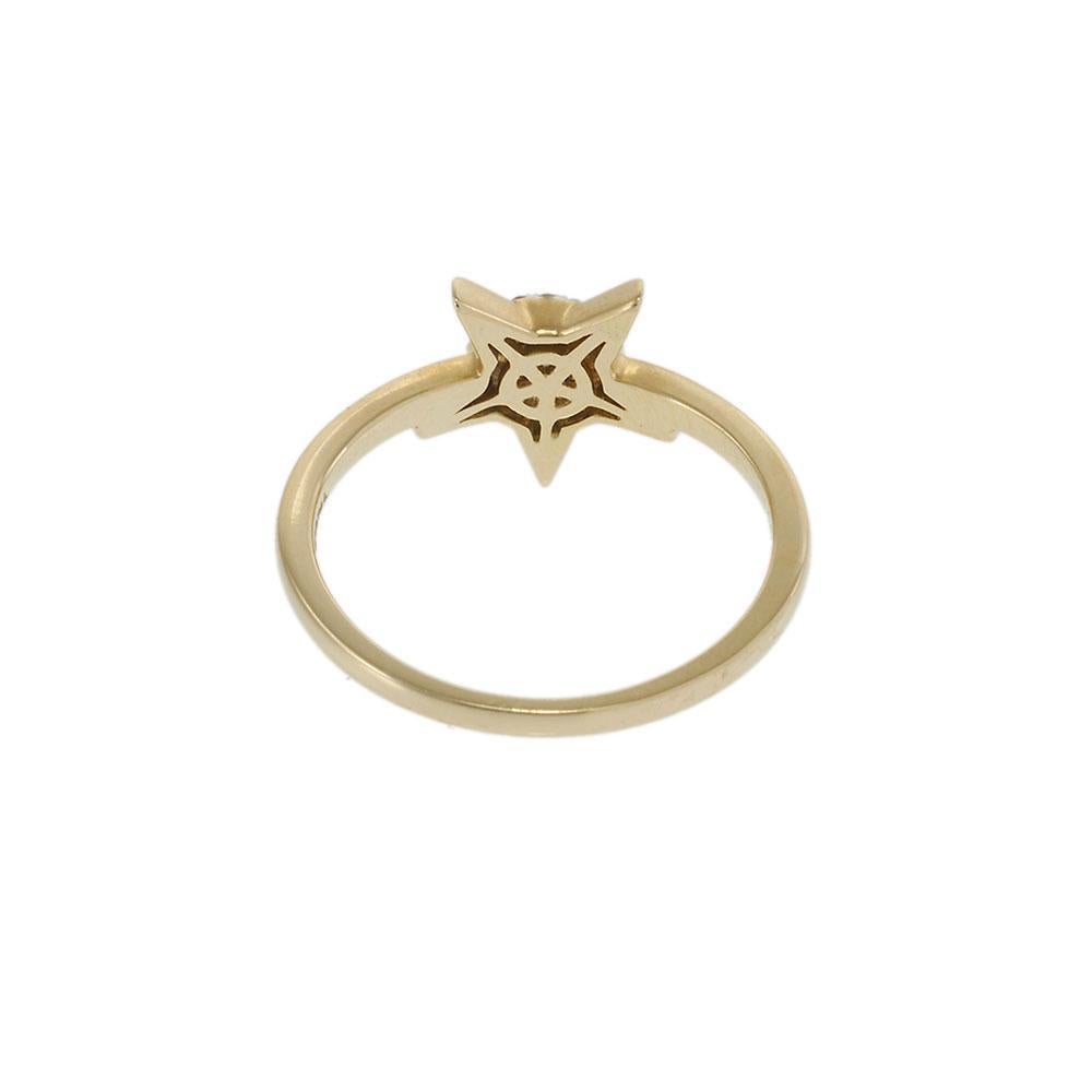 Anello a grappolo di diamanti in oro giallo 14KT in vendita 3