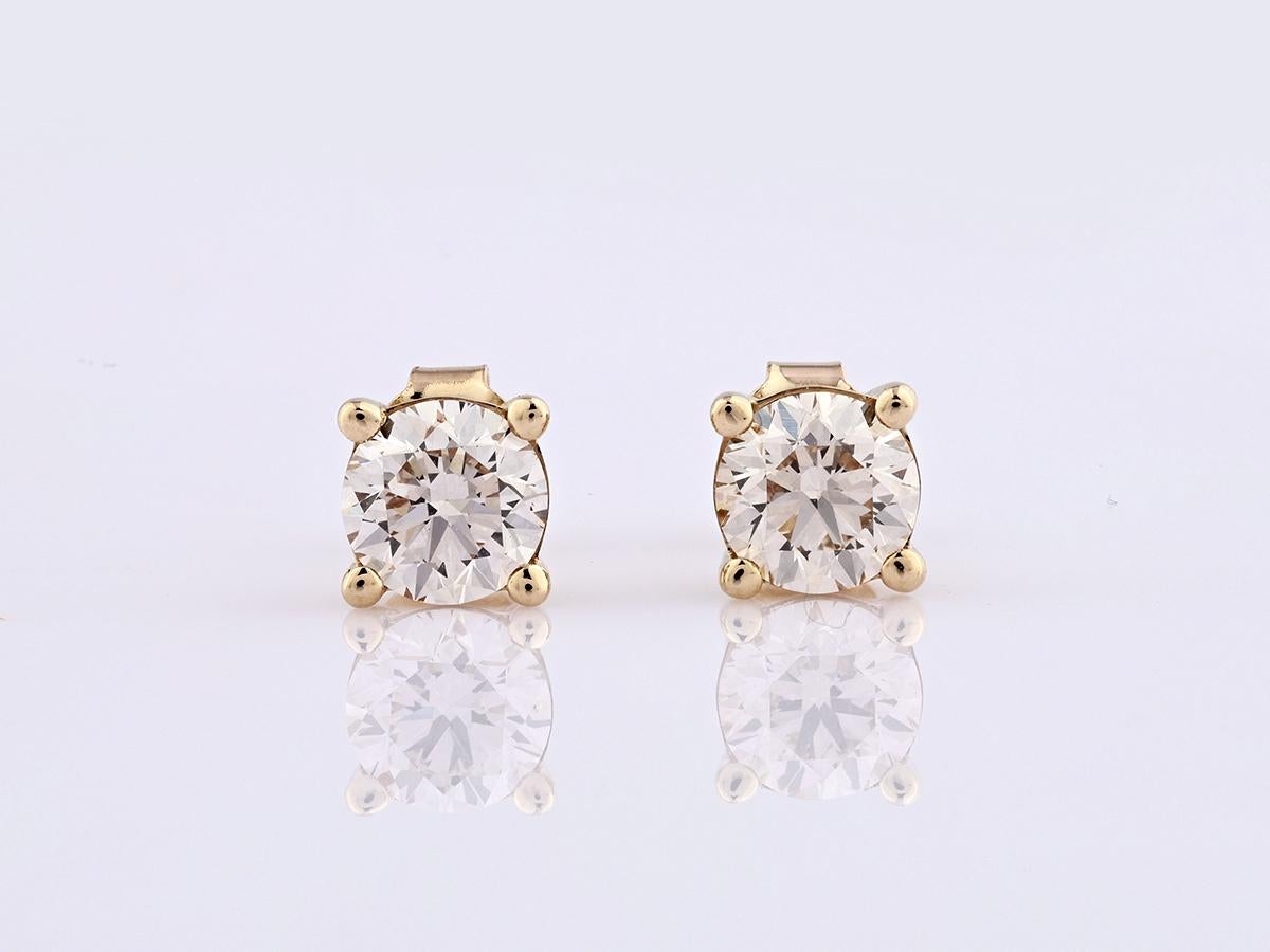 Contemporaneo Orecchini con diamanti in oro giallo 14KT in vendita