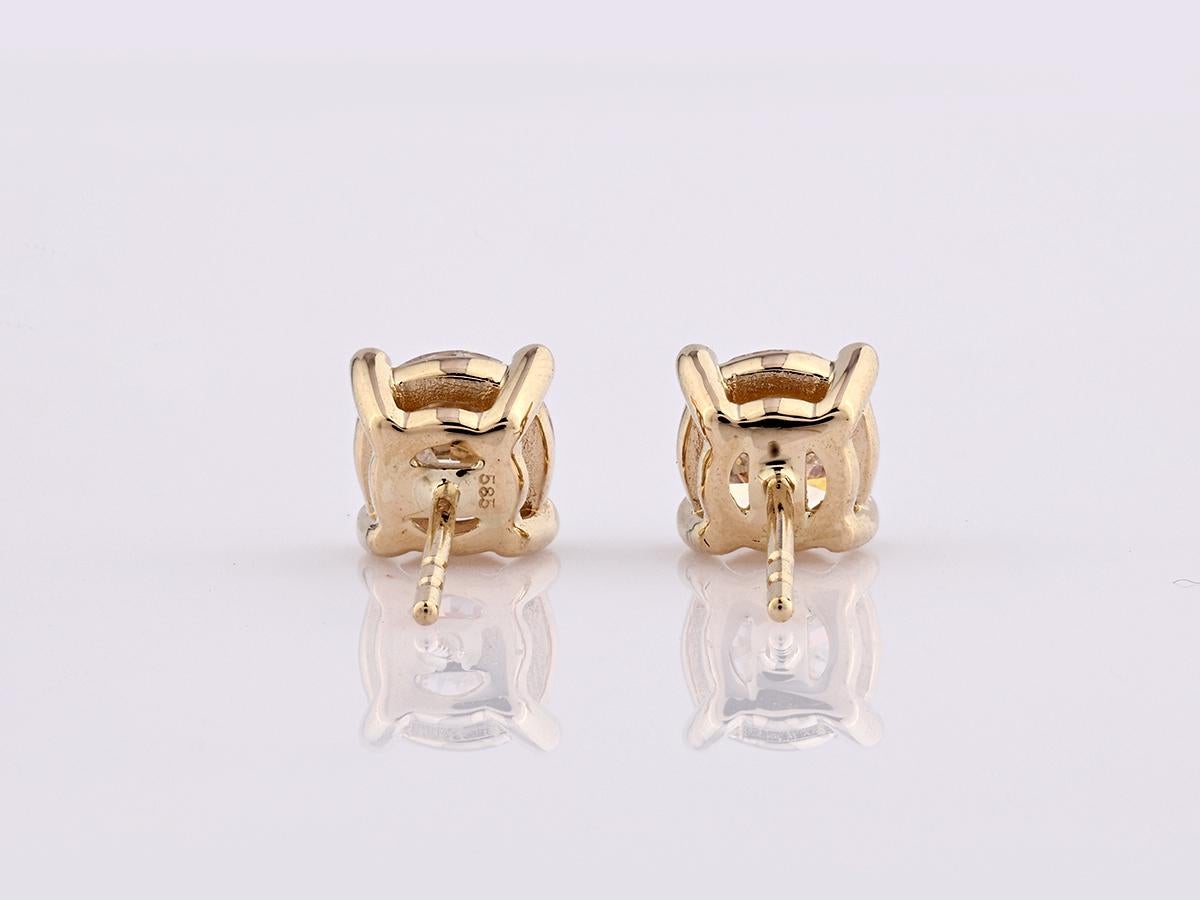 Donna Orecchini con diamanti in oro giallo 14KT in vendita