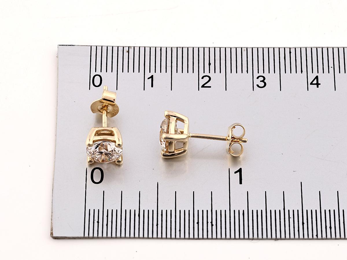 Orecchini con diamanti in oro giallo 14KT in vendita 2