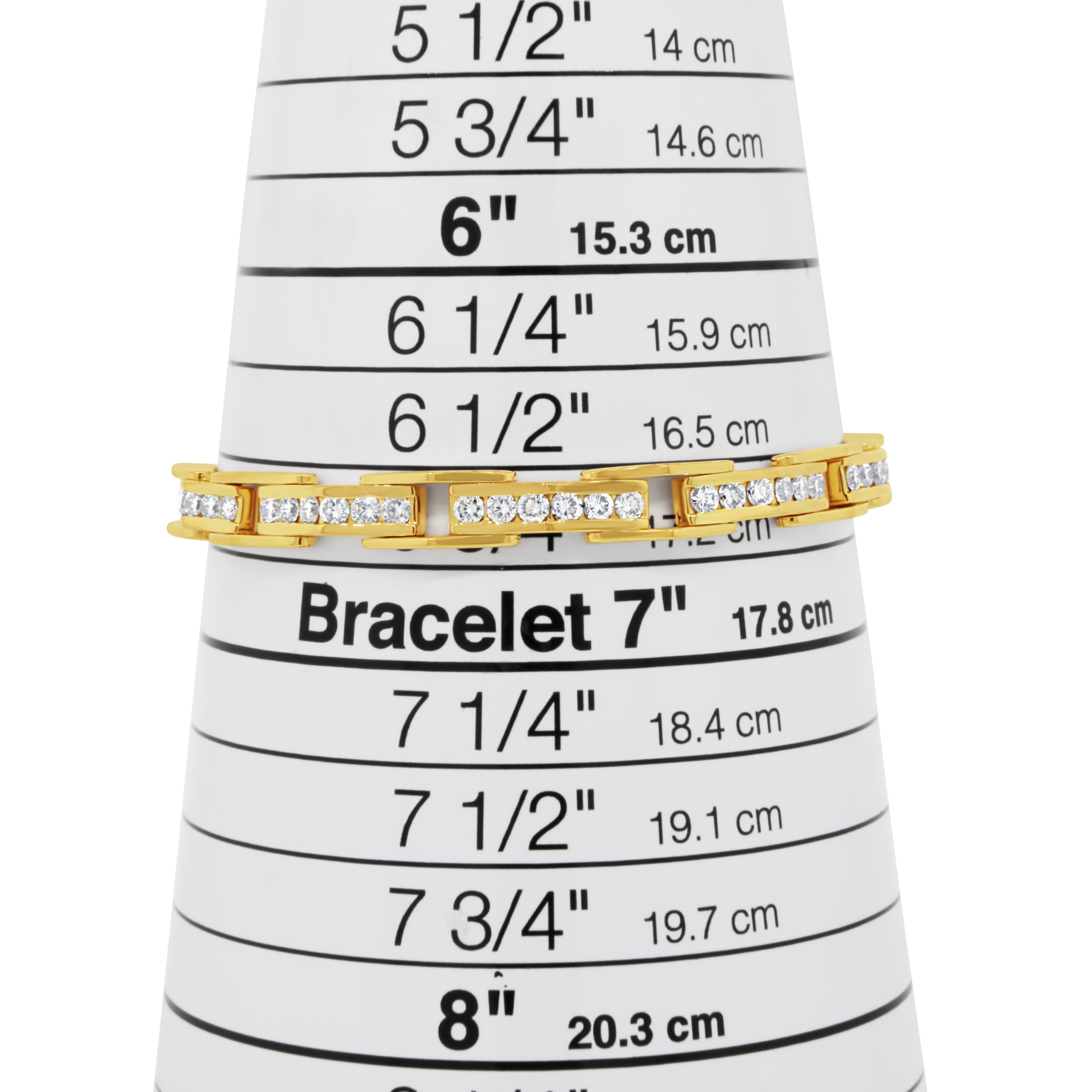 Tennisarmband aus 14 Karat Gelbgold mit Diamanten (Rundschliff)