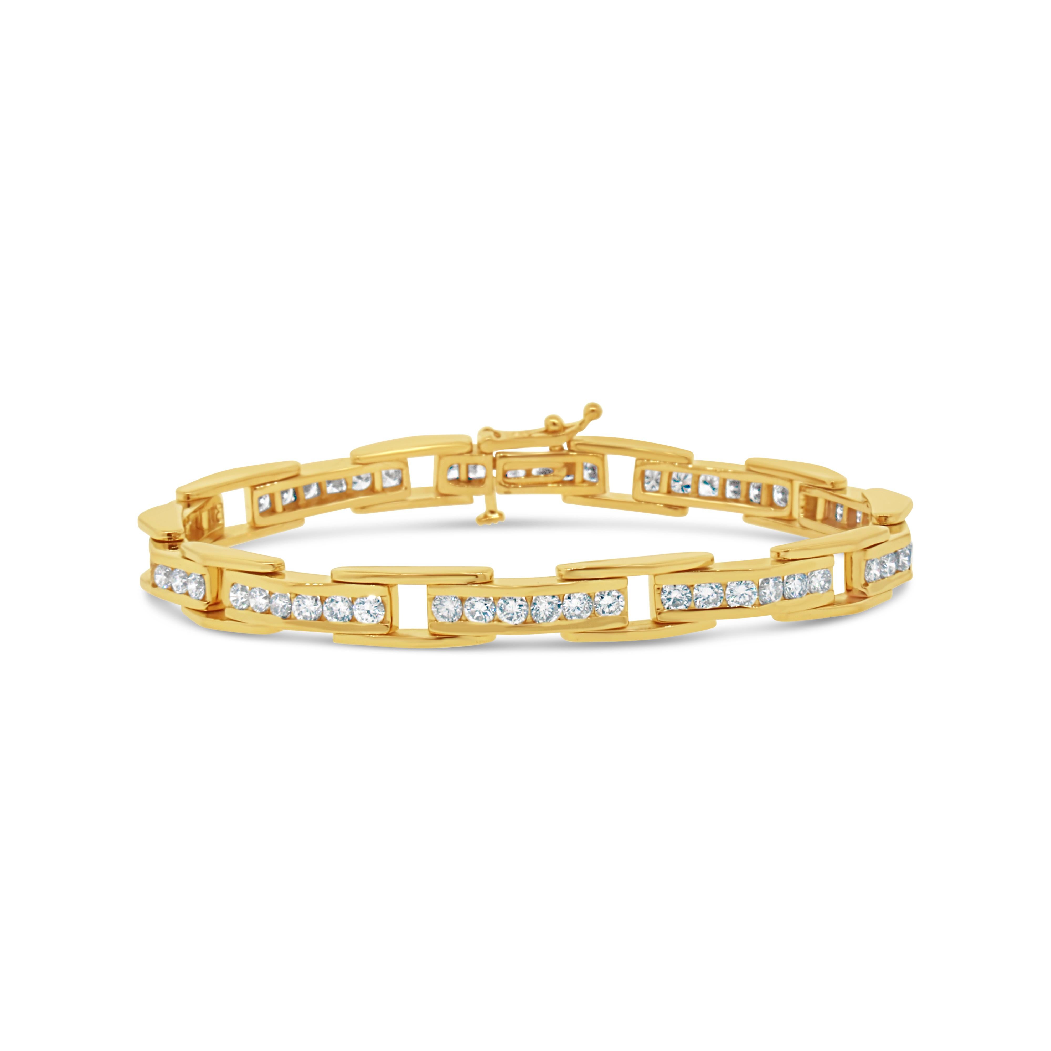 Tennisarmband aus 14 Karat Gelbgold mit Diamanten 1