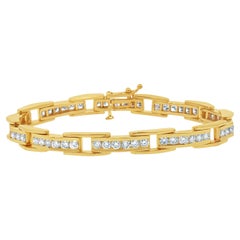 Bracciale tennis con diamanti in oro giallo 14kt