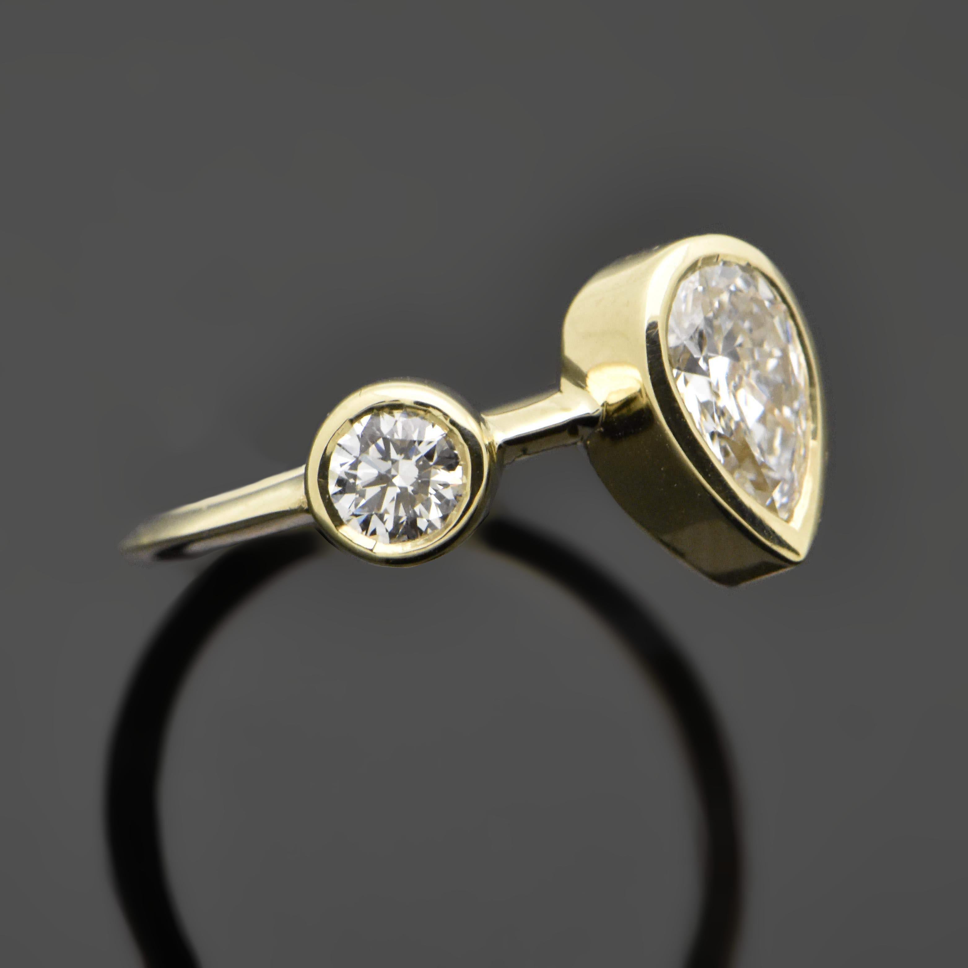 Women's 14kt Yellow Gold Diamonds Ring For Sale