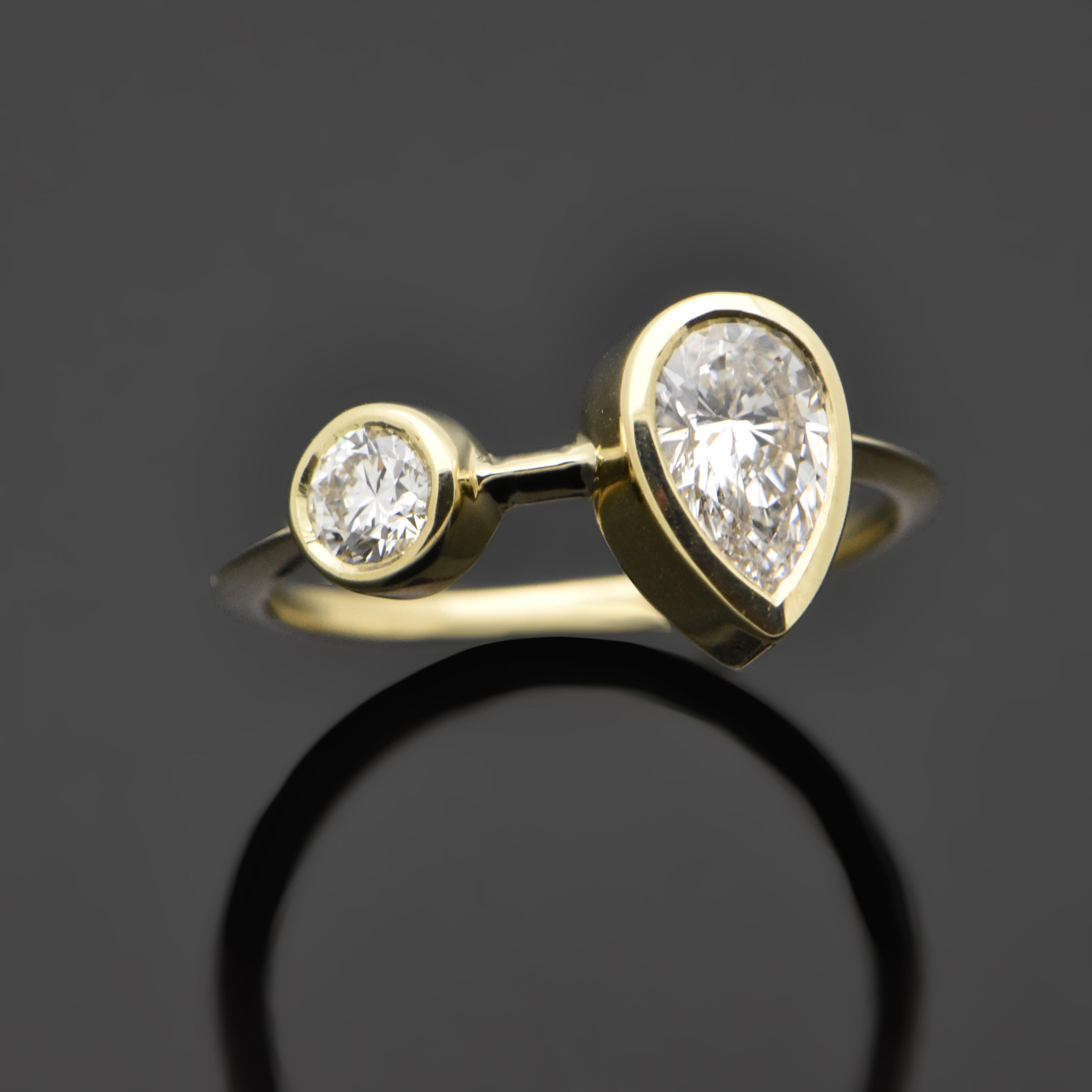 14kt Yellow Gold Diamonds Ring For Sale