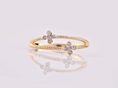 14KT Yellow Gold Dual-Flora Twisted Open Twisted Band