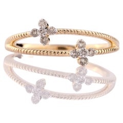 14KT Yellow Gold Dual-Flora Twisted Open Twisted Band