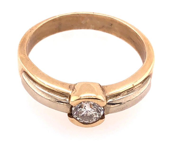 14 Karat Yellow Gold Engagement Bridal Ring 0.50 Total Diamond Weight ...