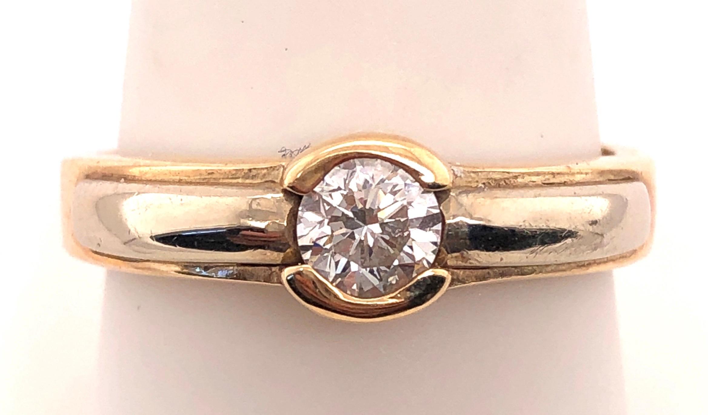 Bague de fiançailles et de mariage en or jaune 14 carats, poids total des diamants de 0,50 carat en vente 2