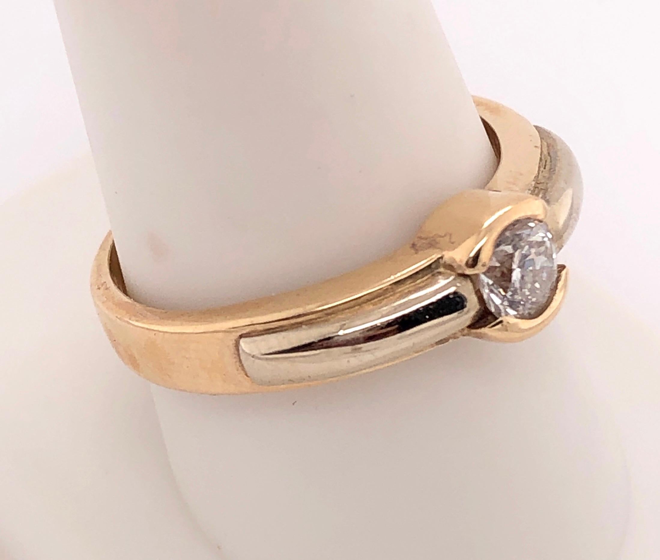 Bague de fiançailles et de mariage en or jaune 14 carats, poids total des diamants de 0,50 carat en vente 4
