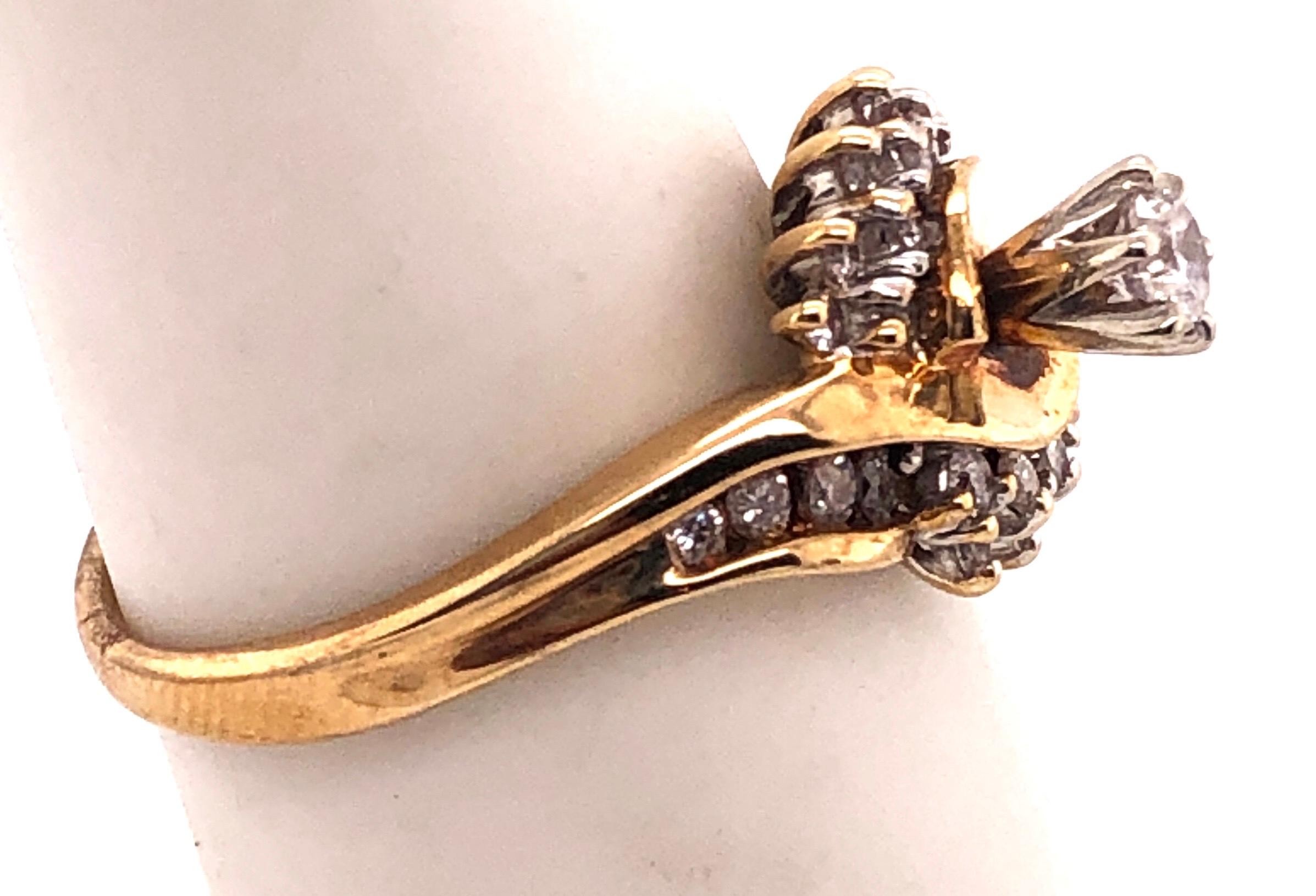 14 Karat Yellow Gold Engagement Ring 0.55 Total Diamond Weight In Good Condition For Sale In Stamford, CT