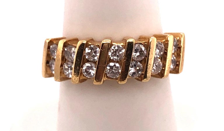 14 Karat Yellow Gold Fashion Ring 1.00 Total Diamond Weight For Sale at ...