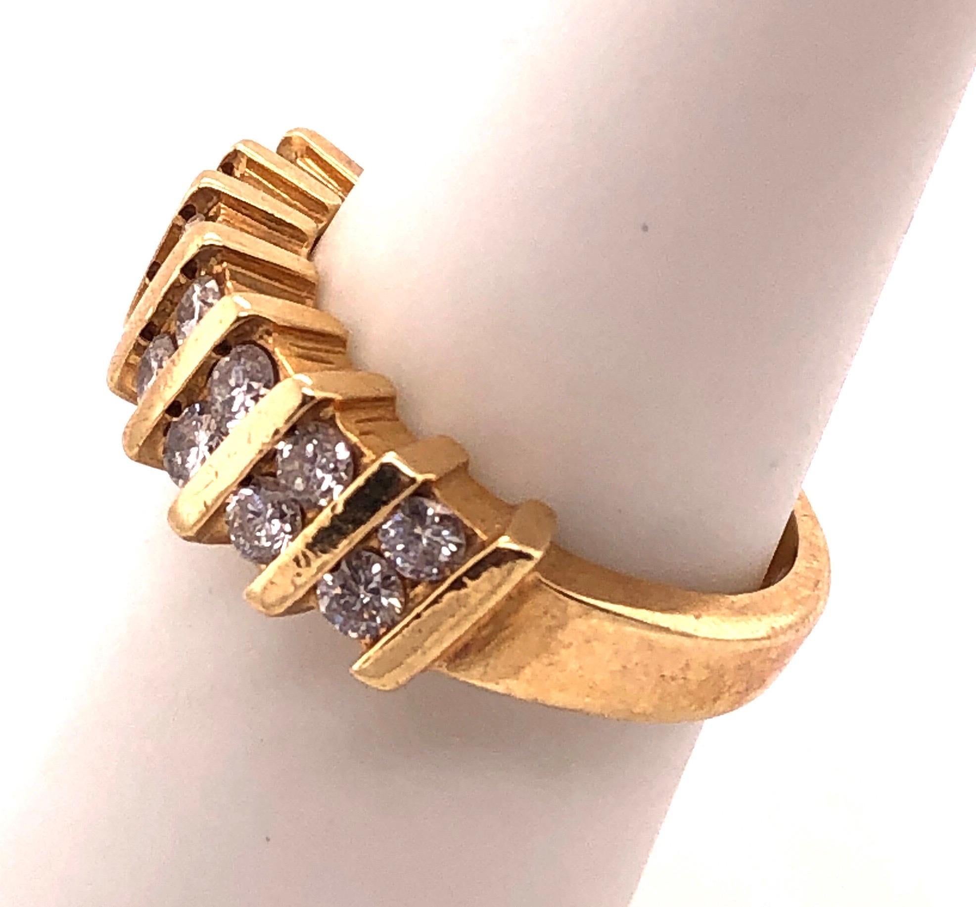 14 Karat Yellow Gold Fashion Ring 1.00 Total Diamond Weight For Sale 6