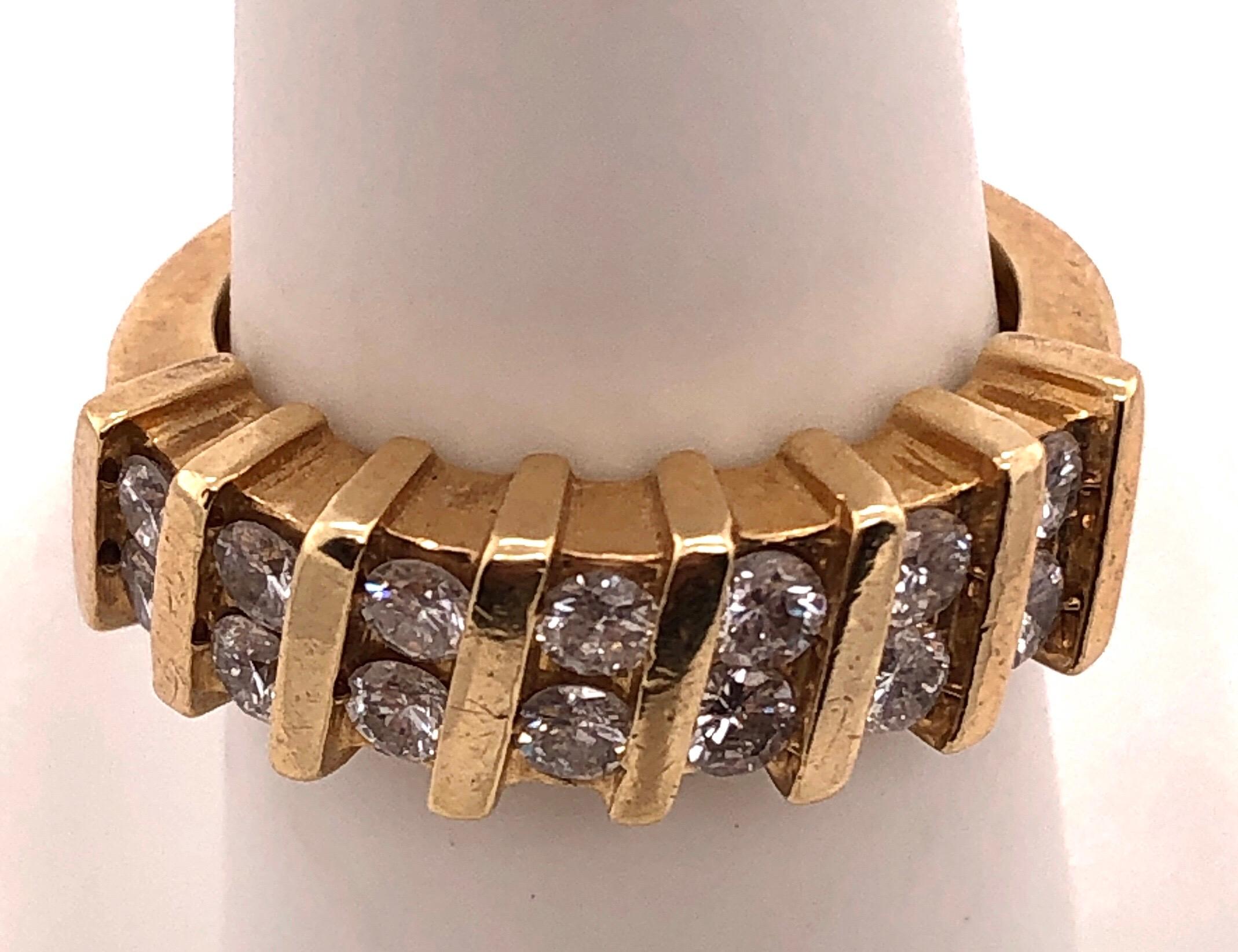 14 Karat Yellow Gold Fashion Ring 1.00 Total Diamond Weight For Sale 1