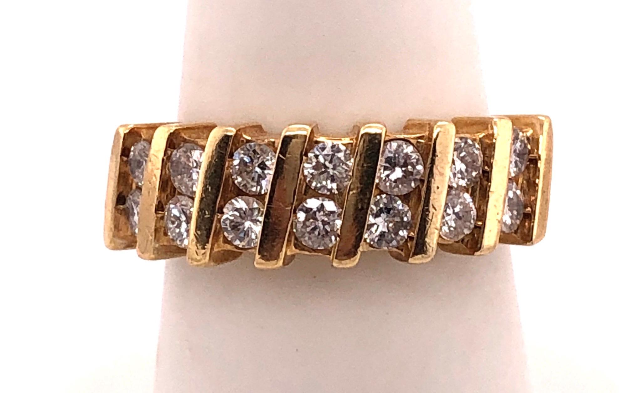 14 Karat Yellow Gold Fashion Ring 1.00 Total Diamond Weight For Sale 2