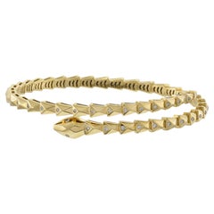 14KT Yellow Gold Flex Diamond Snake Wrap Bracelet