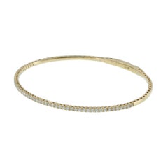 Bracelet flexible en or jaune 14KT avec diamant - 3/4CT-TW