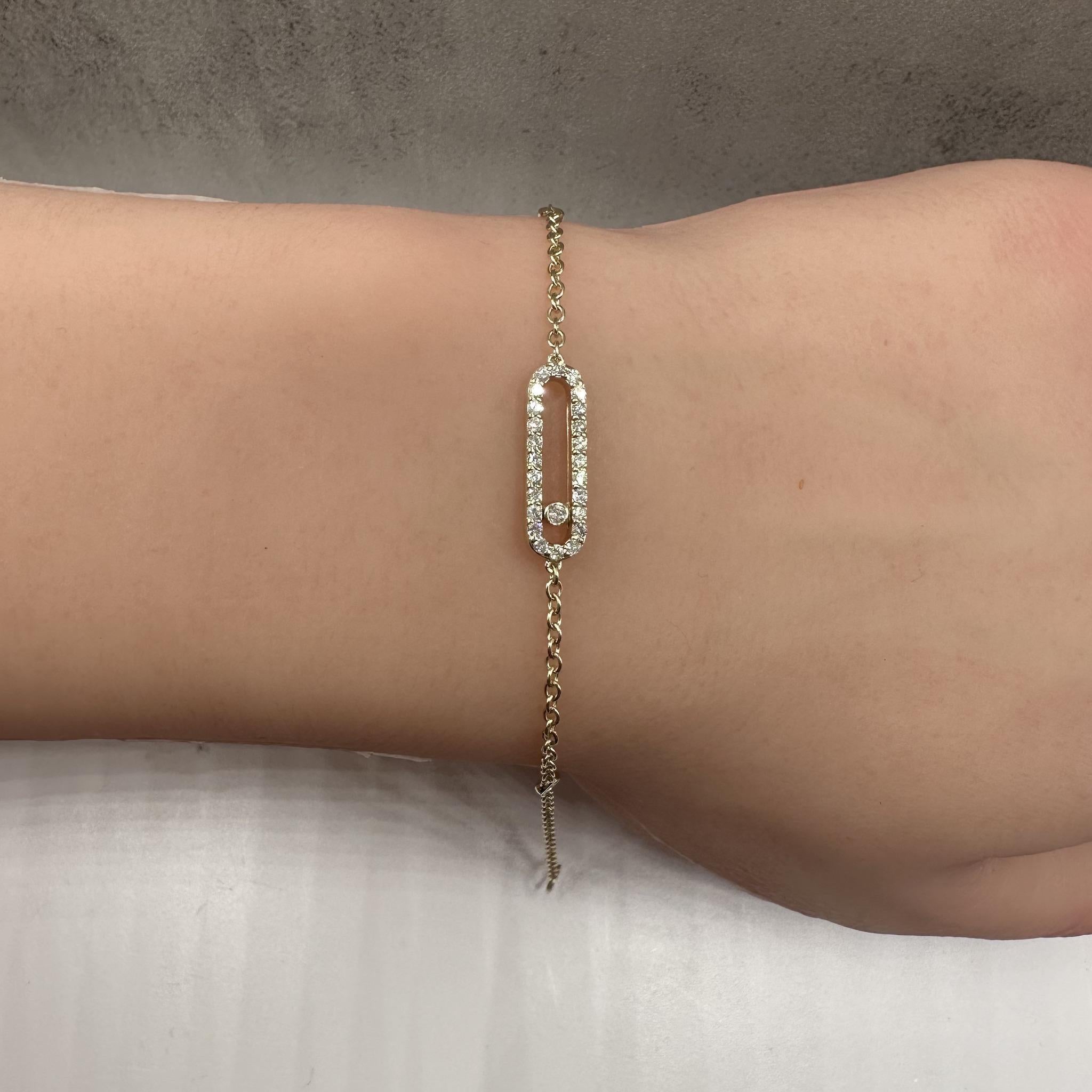 14kt Yellow Gold Floating Style Diamond Bracelet - 0.30ctw HI I1, 7