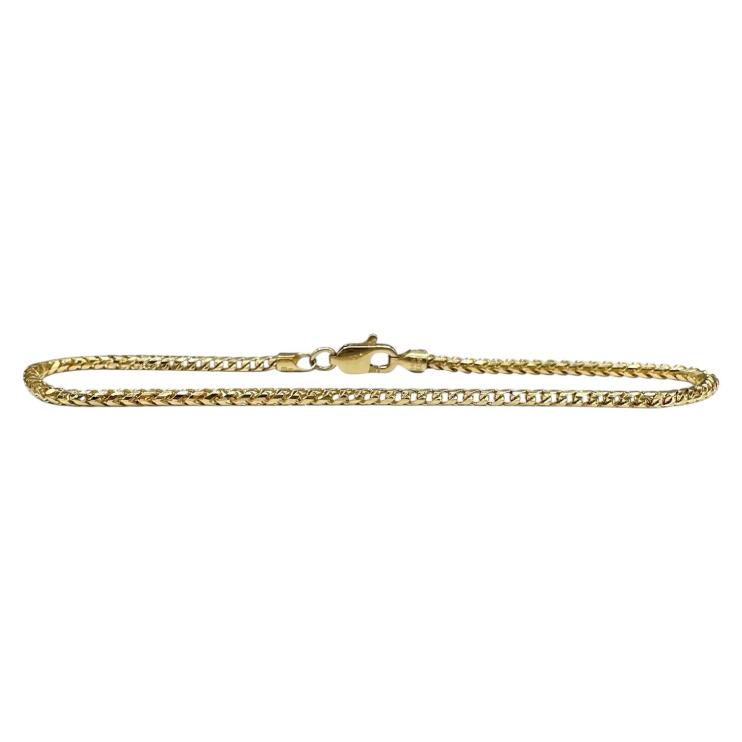 14kt Yellow Gold Franco Bracelet – 7.5in, 2.1mm, 4.7g, New