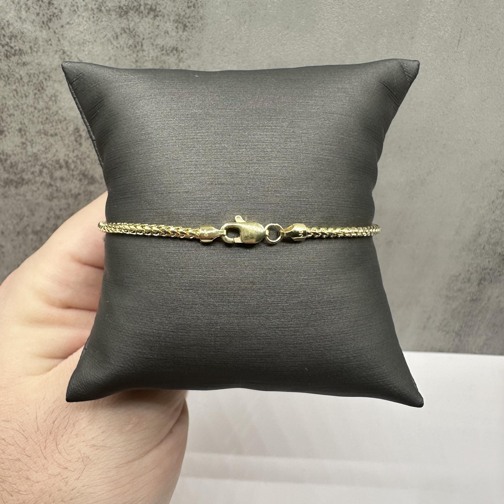 Bracelet Franco en or jaune 14kt - 8.75in, 2.1mm, 5.35g, New Neuf - En vente à West Hempstead, NY