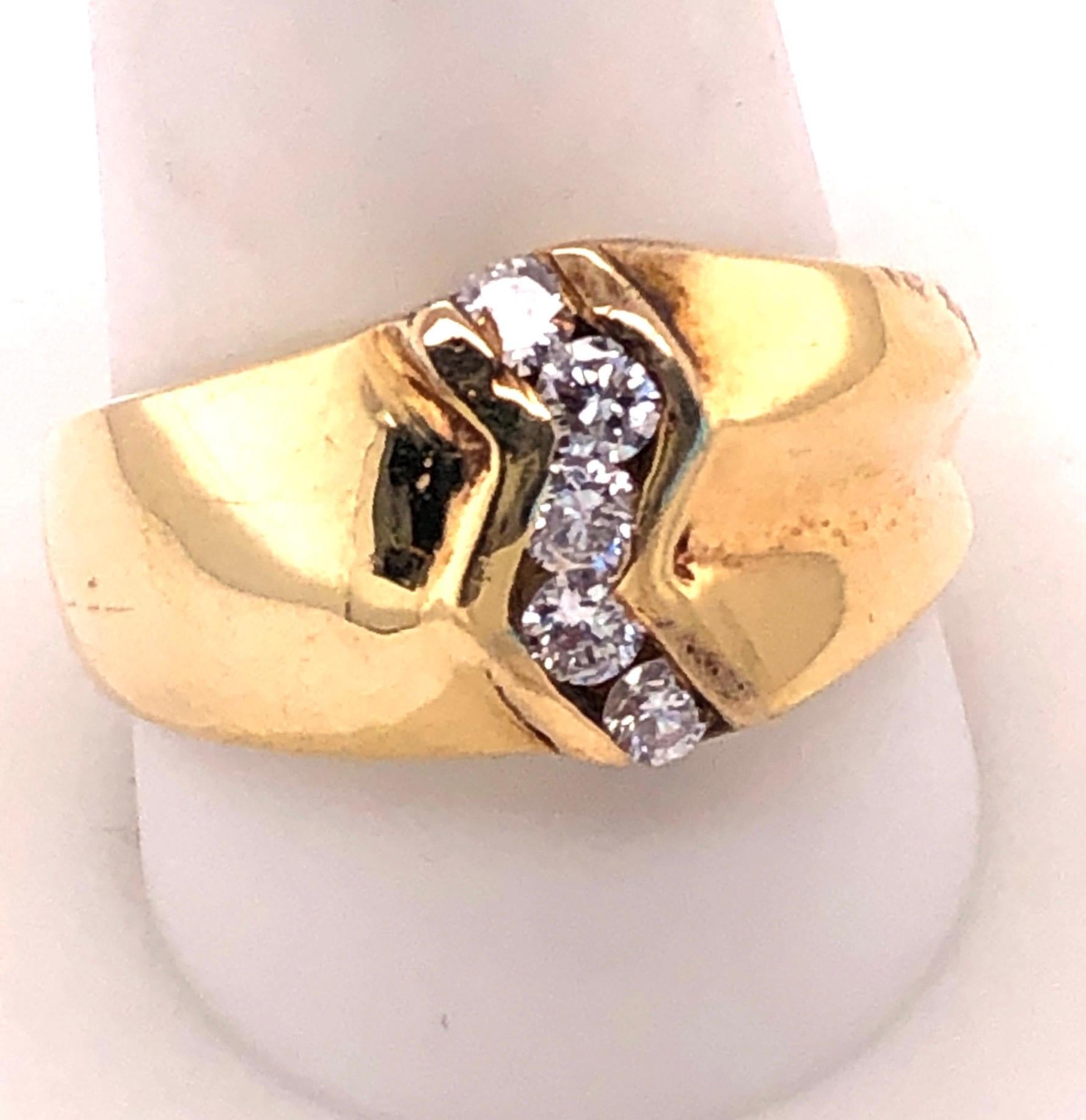 14 Karat Gelbgold Freiform-Ring mit 5 Diamanten im Zustand „Gut“ im Angebot in Stamford, CT