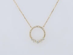 14KT Yellow Gold Graduated Diamond Circle of Life Pendant Necklace