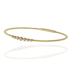14KT Yellow Gold Graduated Diamond Flex Bangle Bracelet – 0.22CTW