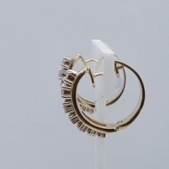 14kt Gelbgold abgestufte runde Diamant-Ohrringe mit Scharnier, 1,40cttw, 14,9 gr