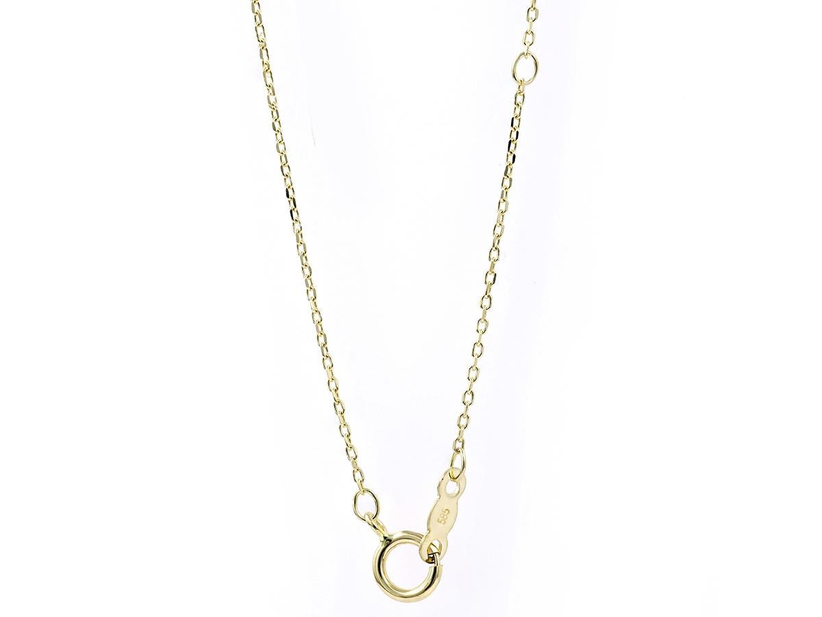 Collier en or jaune 14KT à sept cœurs gradués et diamants Neuf - En vente à Antwerp, BE