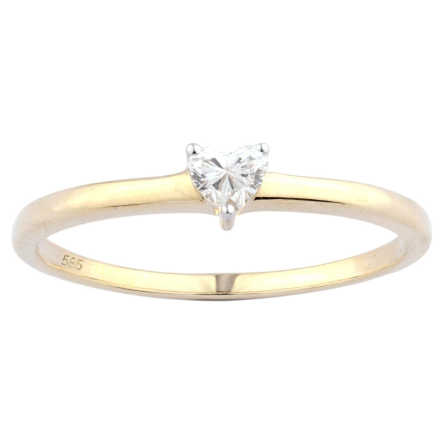 14KT Yellow Gold Heart-Cut Diamond Solitaire Engagement Ring