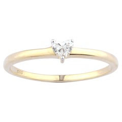 14KT Yellow Gold Heart-Cut Diamond Solitaire Engagement Ring