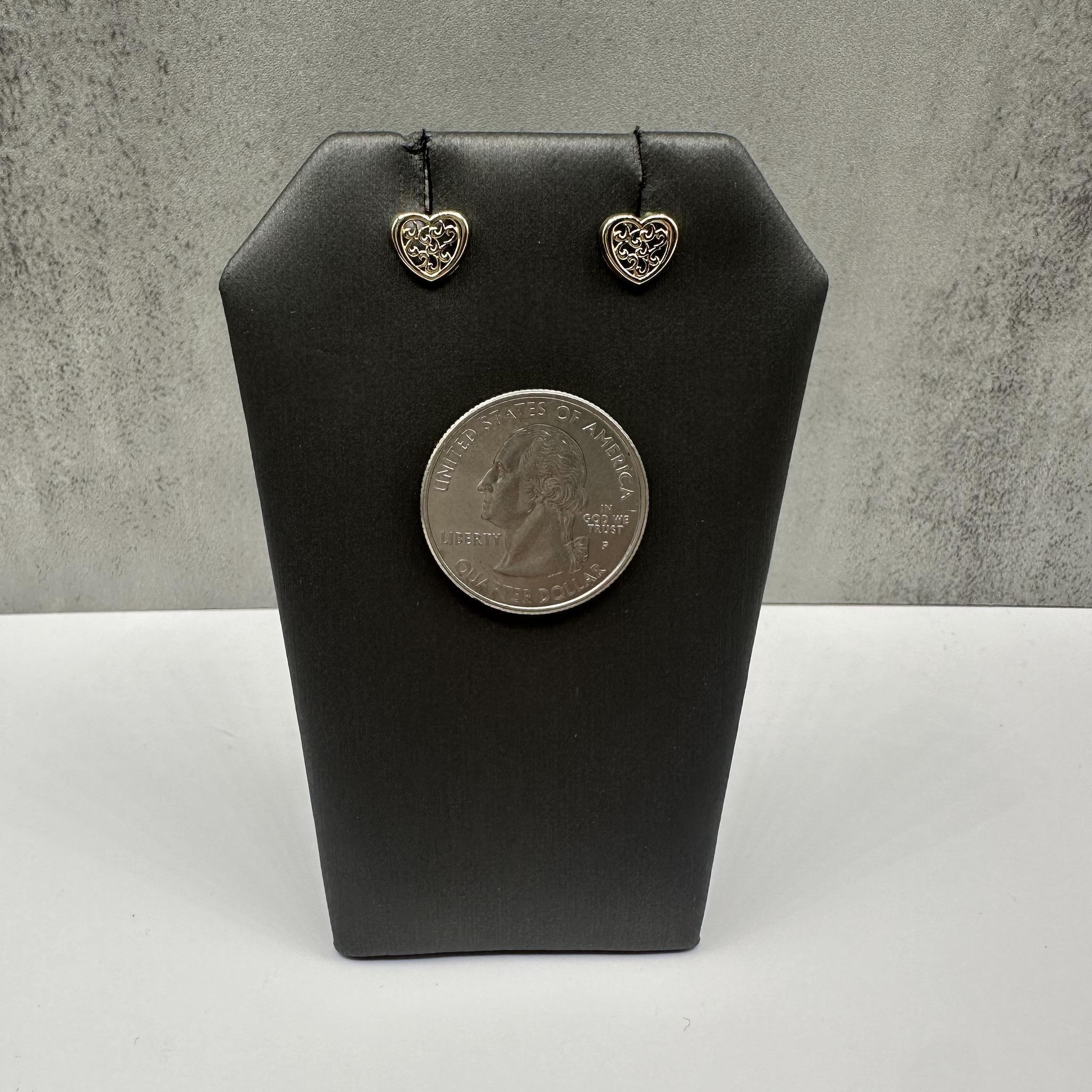 da uomo o donna Orecchini a cuore in oro giallo 14kt per bambini - Dorso filettato, 0,4 g, nuovi in vendita