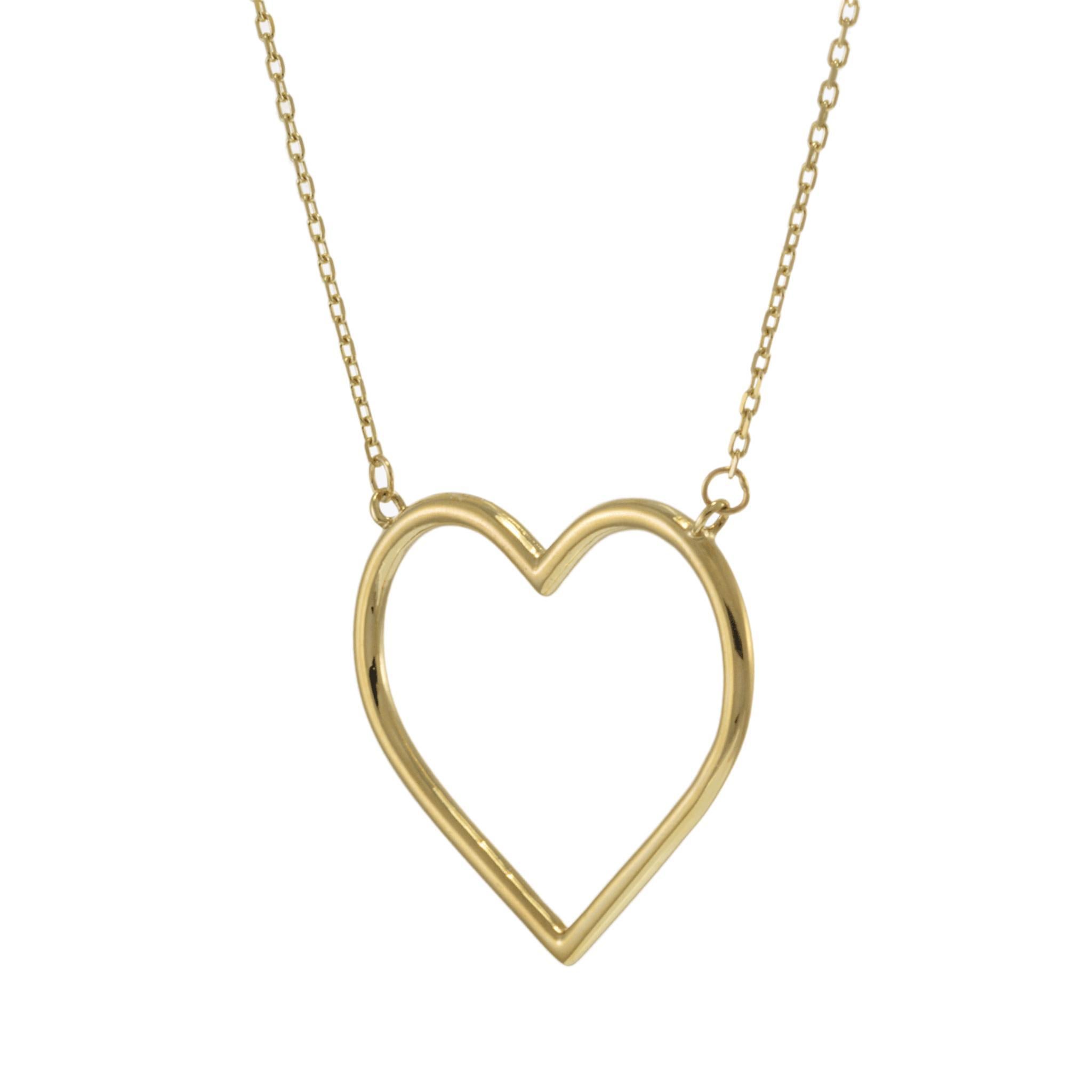 A delicate and timeless 14KT yellow gold heart pendant necklace, designed with elegance and versatility. The classic heart-shaped pendant symbolizes love and affection, making it a meaningful gift or everyday accessory. Suspended from an adjustable