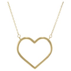 14KT Yellow Gold Heart Pendant Adjustable Necklace (16"-18")
