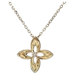 14KT Yellow Gold Heart Pendant Necklace with Diamond