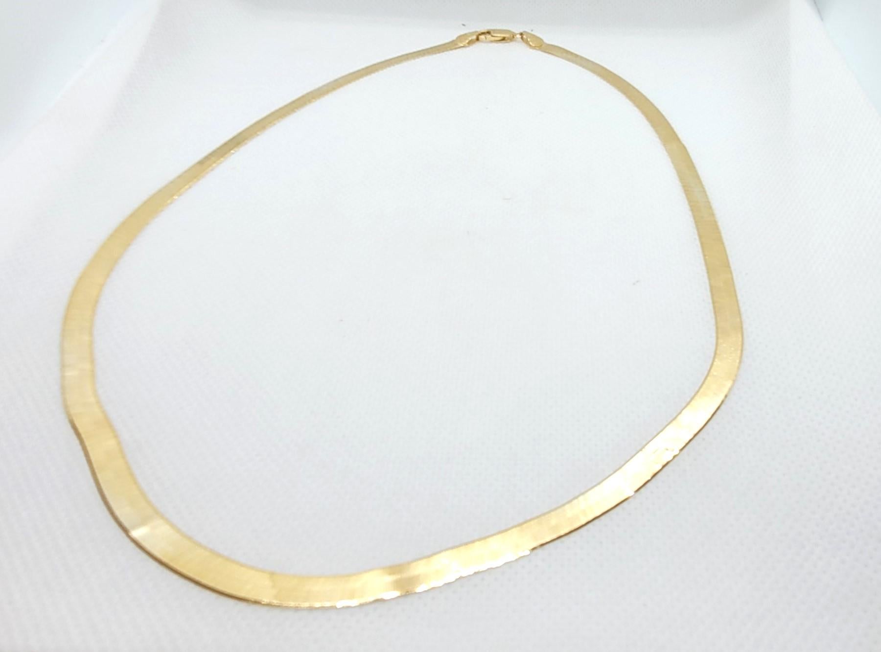 20 inch gold herringbone necklace