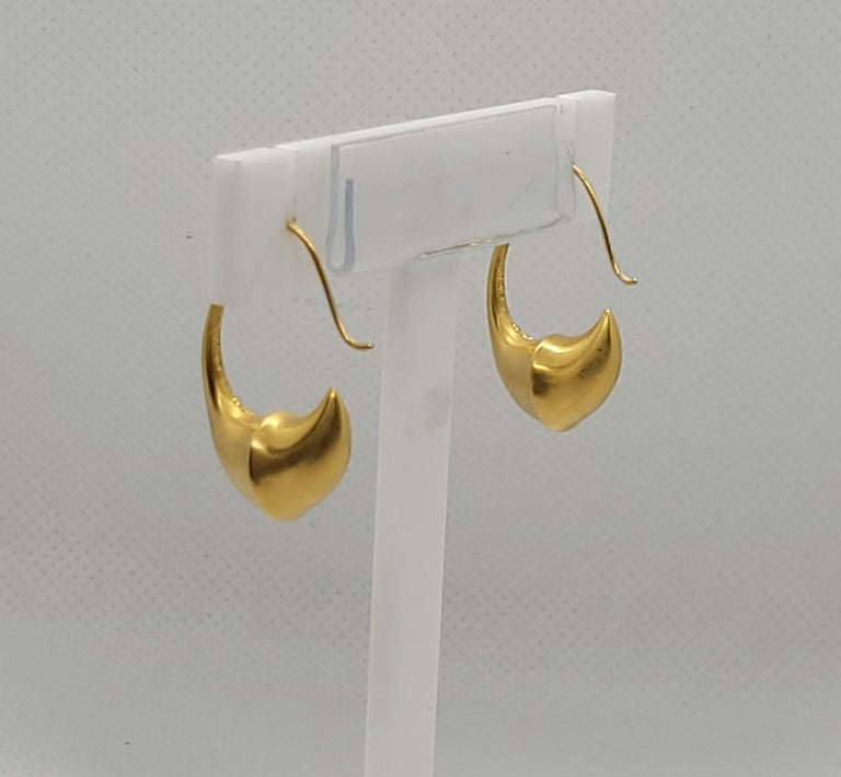 Silver-Yellow 14K Gold Hook Earrings