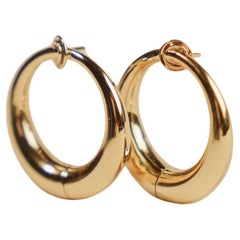 14kt Yellow Gold Italian Hinged Hoop Earrings