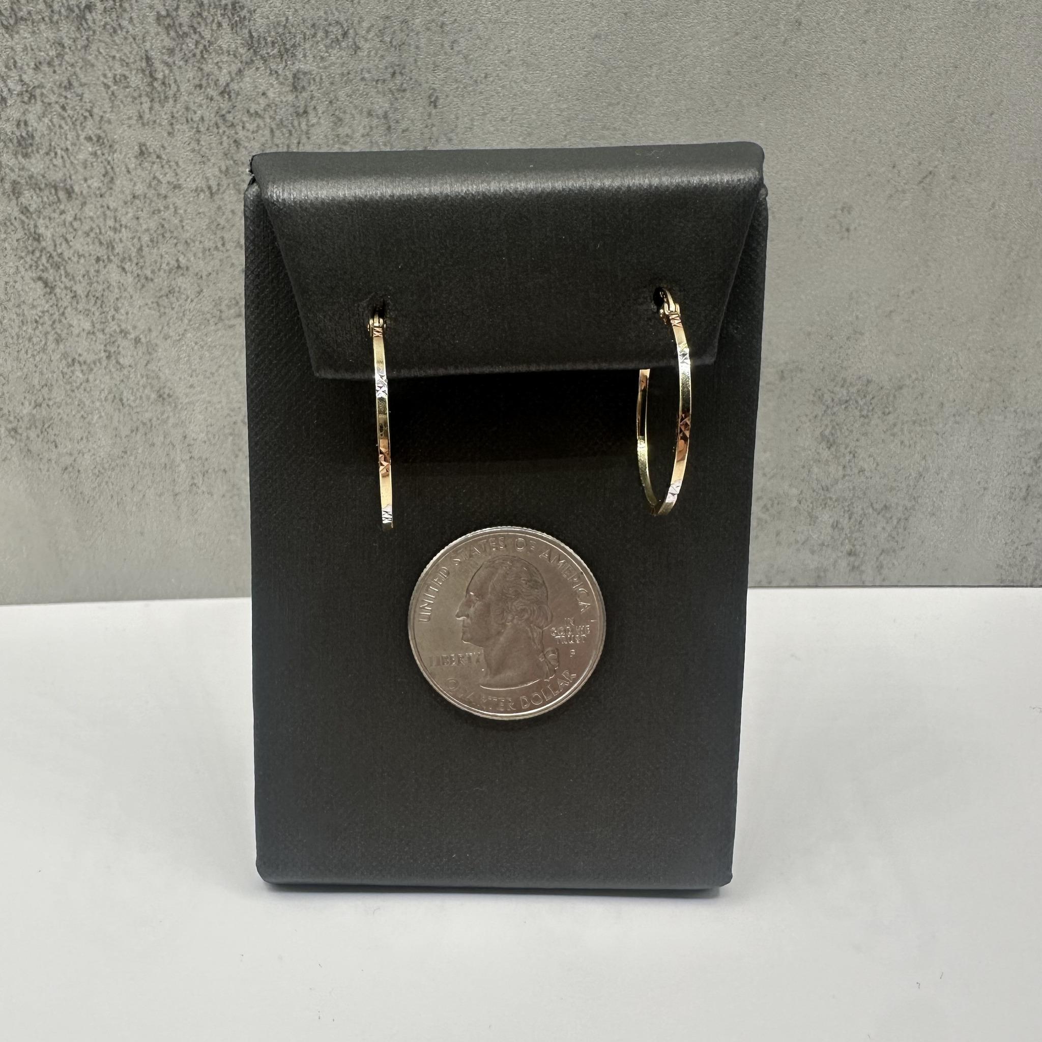 da uomo o donna Cerchi in oro giallo 14kt con finitura rosa e bianca - 7/8in, 1.3mm, New in vendita